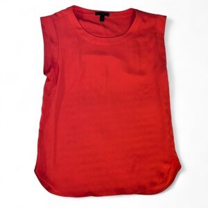 J. Crew Size 2 Vibrant Coral Sleeveless Blouse Loose Fit Versatile